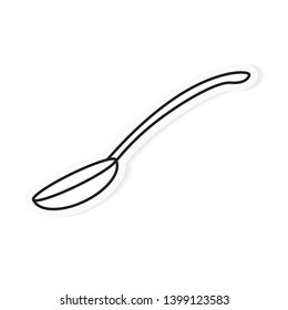 black spoon icon- vector illustration