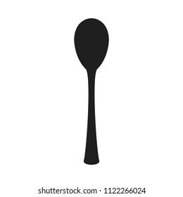 Black spoon isolated on the white background logo