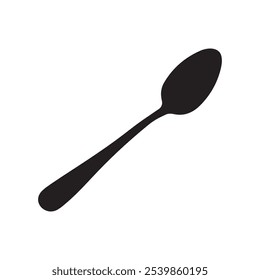 Schwarzer Löffel Silhouette. Löffel-Icon-Vektor.