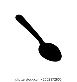 Black spoon silhouette vector illustration on white background