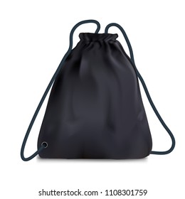 Black Sport Backpack Bag. EPS10 Vector