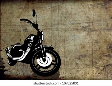 black sport bike on a gray background (vector illustration)