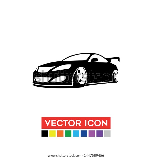 Black sport car icon,\
symbol
