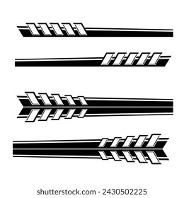 Black sport car and moto decals set
