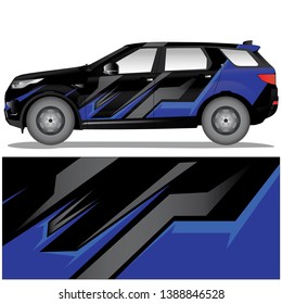 Black sport car wrap vector designs. abstract line art racing design livery for vehicle vinyl branding background - vector
