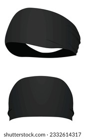 Black sport head band. vector illustration