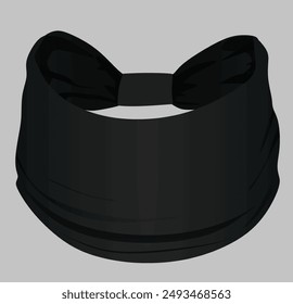 Black   sport head band. vector illustration