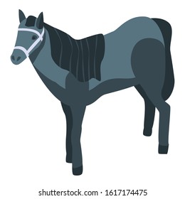 Black sport horse icon. Isometric of black sport horse vector icon for web design isolated on white background