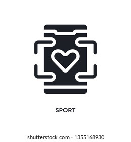 black sport isolated vector icon. simple element illustration from mobile app concept vector icons. sport editable logo symbol design on white background. can be use for web and mobile