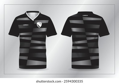black sport jersey for football and soccer shirt template