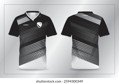 black sport jersey for football and soccer shirt template