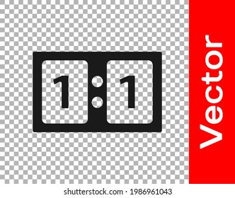 Black Sport mechanical scoreboard and result display icon isolated on transparent background.  Vector Illustration