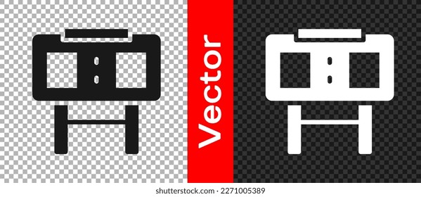 Black Sport mechanical scoreboard and result display icon isolated on transparent background.  Vector