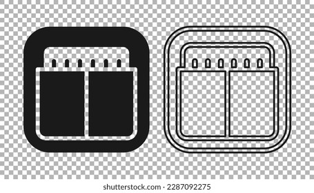 Black Sport mechanical scoreboard and result display icon isolated on transparent background.  Vector