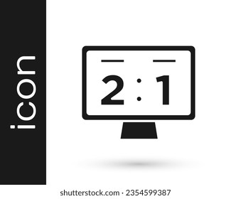 Black Sport mechanical scoreboard and result display icon isolated on white background.  Vector