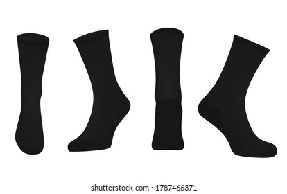 Black sport socks. vector illustration