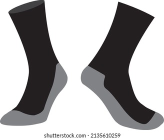 Black sport socks. vector illustration