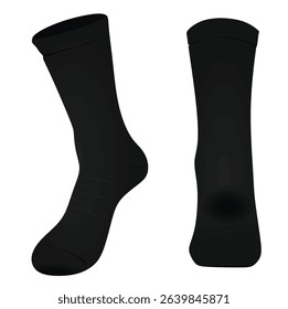 Black sport socks. vector illustration	