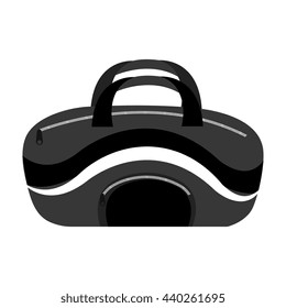 black sports bag front view over isolated background,vector illustration