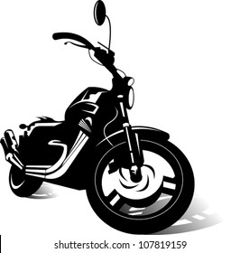 black sports bike (vector illustration)