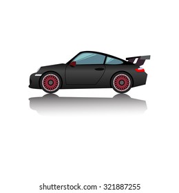 Black sports car.