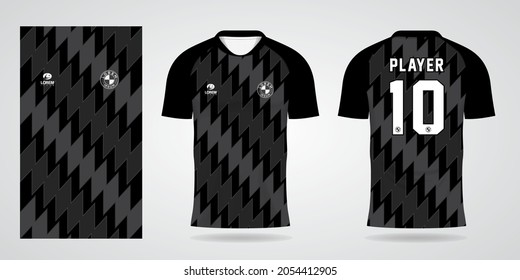 black sports jersey template for Soccer uniform shirt design