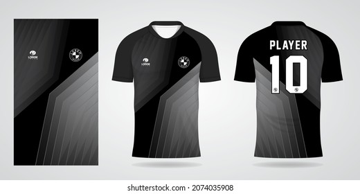 black sports jersey template for soccer uniform shirt design