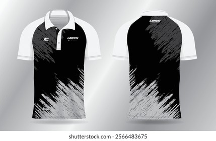 black sports shirt jersey design template