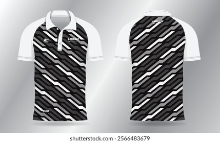 black sports shirt jersey design template