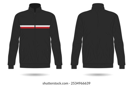 Black sports training jacket mockup