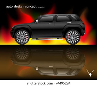 black sports utility vehicle