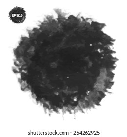 Black spot. Abstract stylish watercolor background. Vector illustration