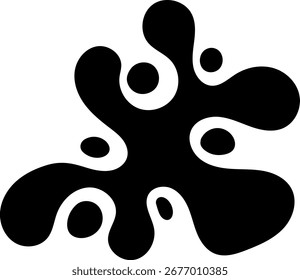 Schwarzer Fleck auf weißem Hintergrund. Blot Minimalismus. Abstraktion. Vektorgrafik.