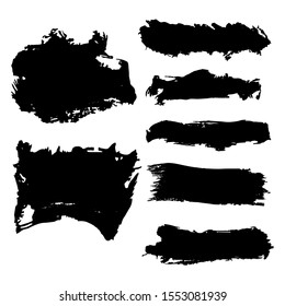 Black spots blots, brush strokes vector illustration for design and decoration