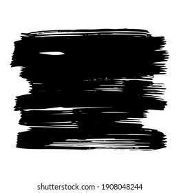 Manchas negras, pinceladas de pincel hechas con tinta. Formas y siluetas onduladas para tu diseño. Puede utilizarse como fondo en su diseño.