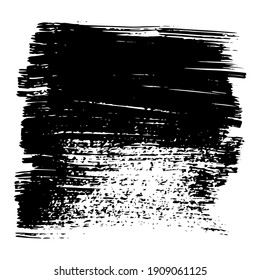 Manchas negras, pinceladas de pincel hechas con tinta. Formas y siluetas onduladas para tu diseño. Puede utilizarse como fondo en su diseño.