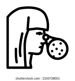 black spots on face line icon vector. black spots on face sign. isolated contour symbol black illustration