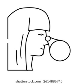 black spots on face line icon vector. black spots on face sign. isolated contour symbol black illustration