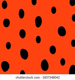 Manchas negras sobre fondo anaranjado.  Ilustración del vector