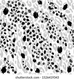 
black spots on a white background. Seamless pattern 