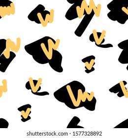 Black spots on white background vector illustration. Seamless pattern.