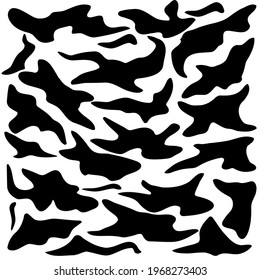 black spots on a white background in the form of camouflage