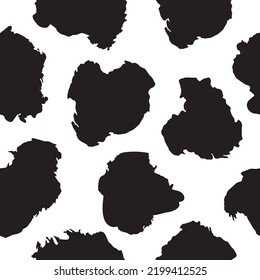 Black spots on white background repeat pattern. Vector illustration. Pattern for print, scrapbooking, wallpaper, textile, fashion, packaging, wrapping paper.