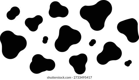 Black spots on white background abstract graphic design element for creative projects and digital art