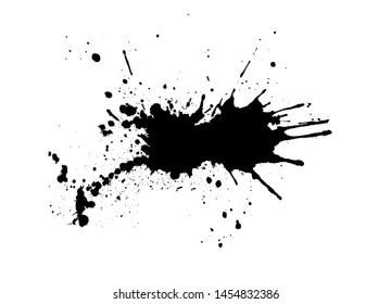 Black spots of paint on a white background. Vector