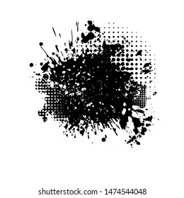 Black Spots Paint On White Background Stock Vector (Royalty Free ...