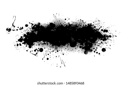 Black spots of paint on a white background. Vector