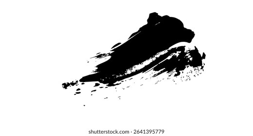 Black spots of paint on a white background. Grunge frame of paint. Vector ilustartion