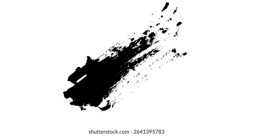 Black spots of paint on a white background. Grunge frame of paint. Vector ilustartion