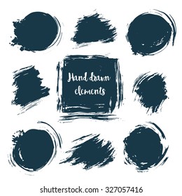 Black spots Set, Vector Illustration